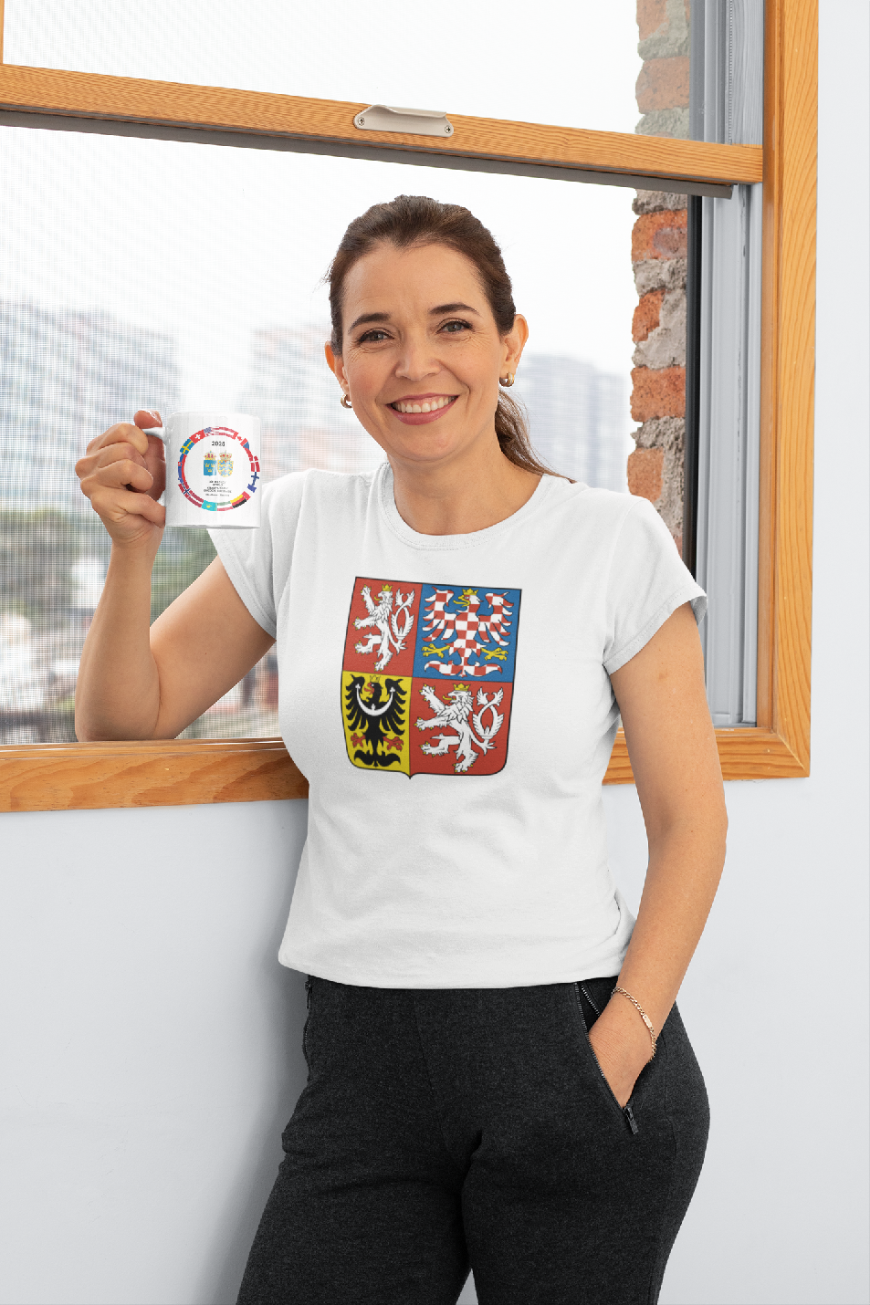 Levně Dámské tričko Czech National Emblem 2025 White