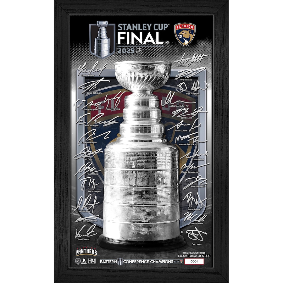 Fanatics Obraz Florida Panthers NHL 2025 Stanley Cup Champions 12" x 20" Framed Signature Trophy Print - Limited Edition of 5,000