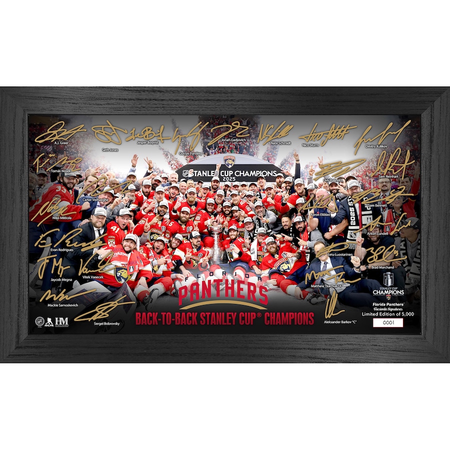 Levně Obraz Florida Panthers NHL 2025 Stanley Cup Champions 12'' x 20'' Tradition Signature Frame