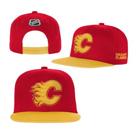 Levně Dětská kšiltovka Calgary Flames NHL Essentials Flatbrim Snapback