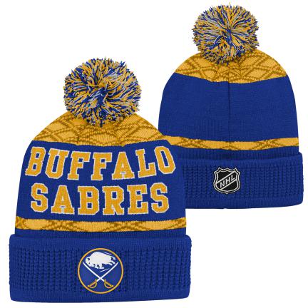 Levně Dětská zimní čepice Buffalo Sabres NHL Puck Pattern Cuffed Pom