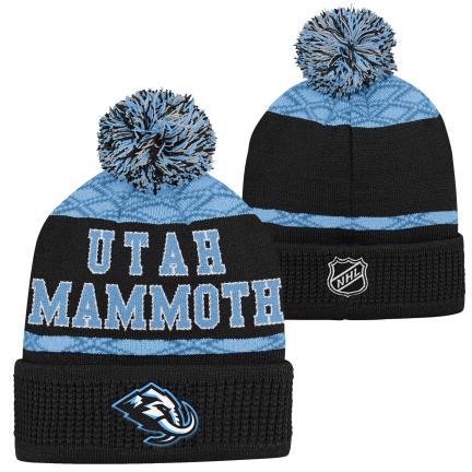 Levně Dětská zimní čepice Utah Mammoth NHL Puck Pattern Cuffed Pom