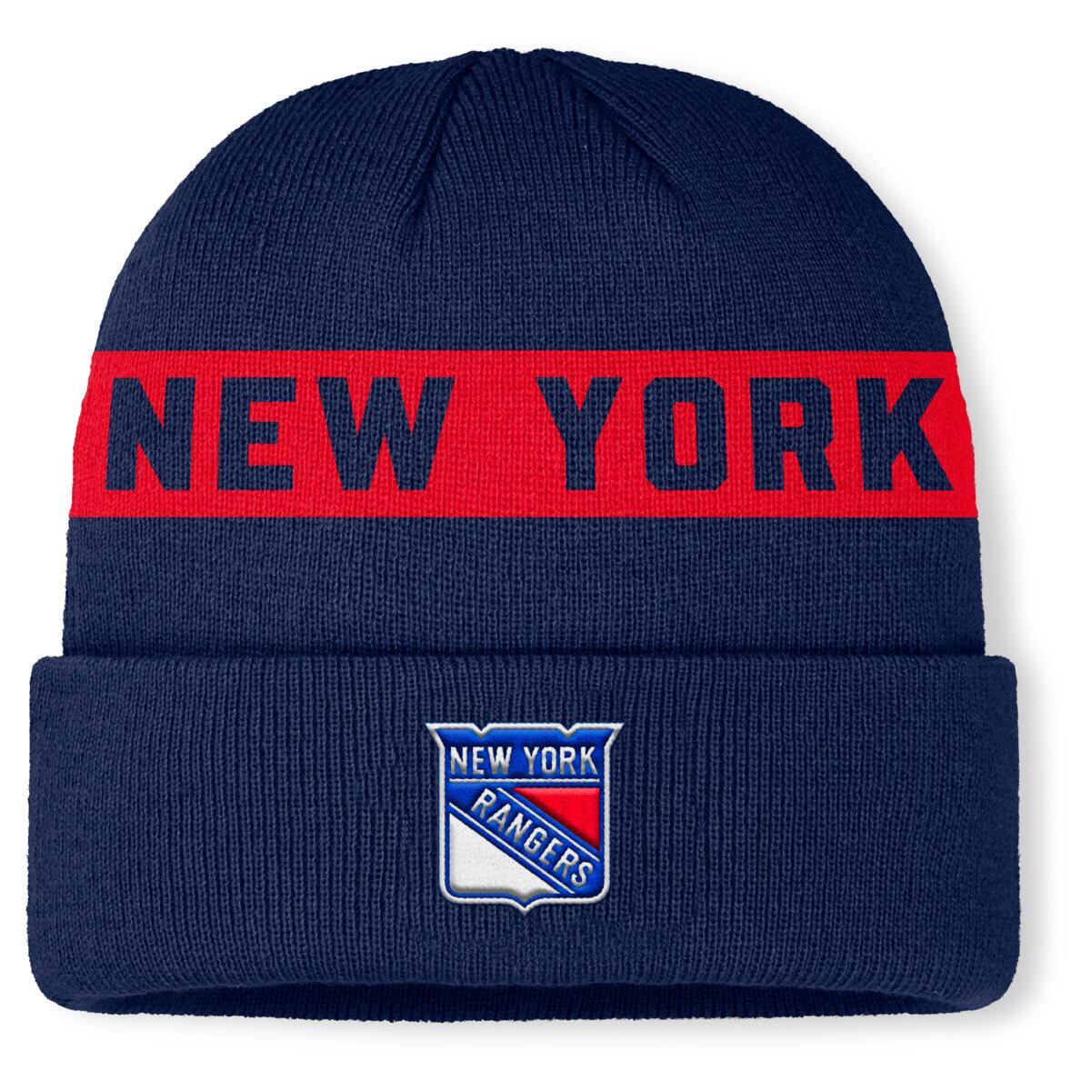 Levně Pánská zimní čepice New York Rangers NHL Authentic Pro A/Cap Cuffed Beanie