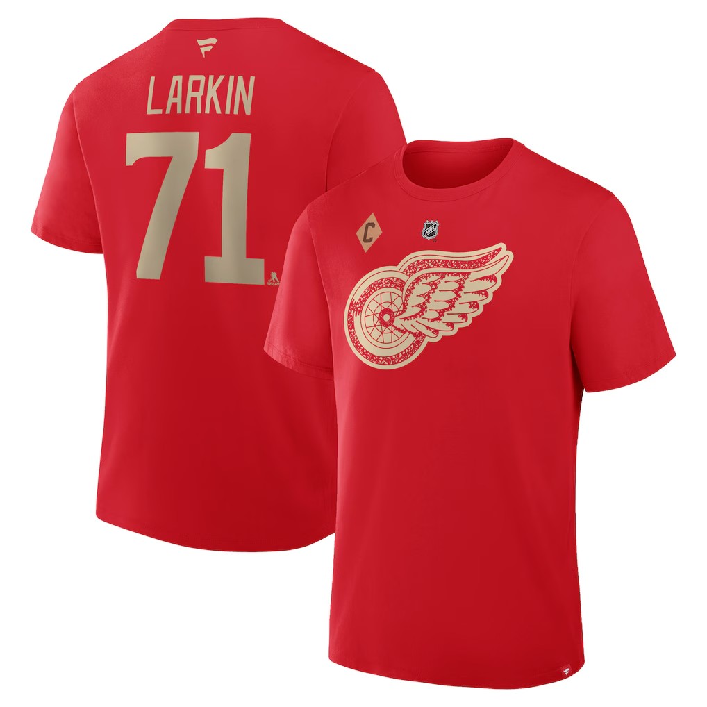 Levně Pánské tričko Detroit Red Wings NHL Dylan Larkin #71 Centennial Authentic Stack Name & Number T-Shirt - Red