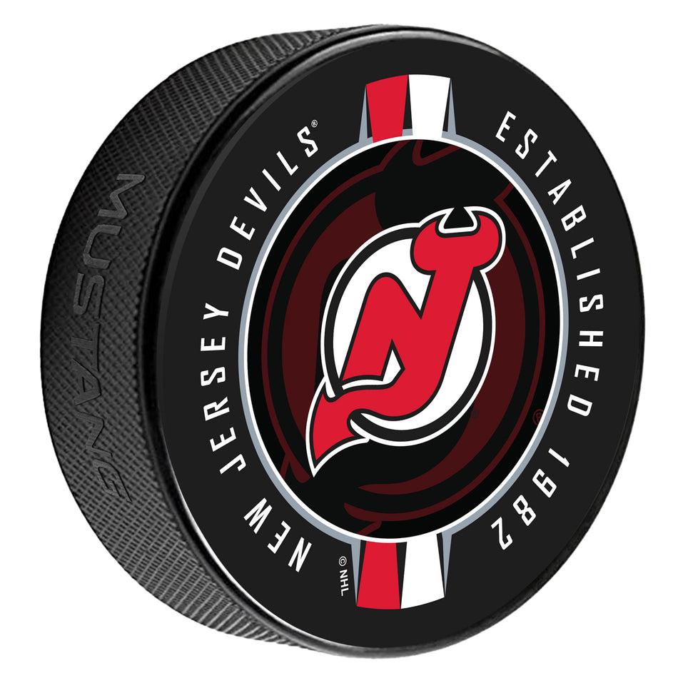 Levně Puk New Jersey Devils NHL Ribbon Printed