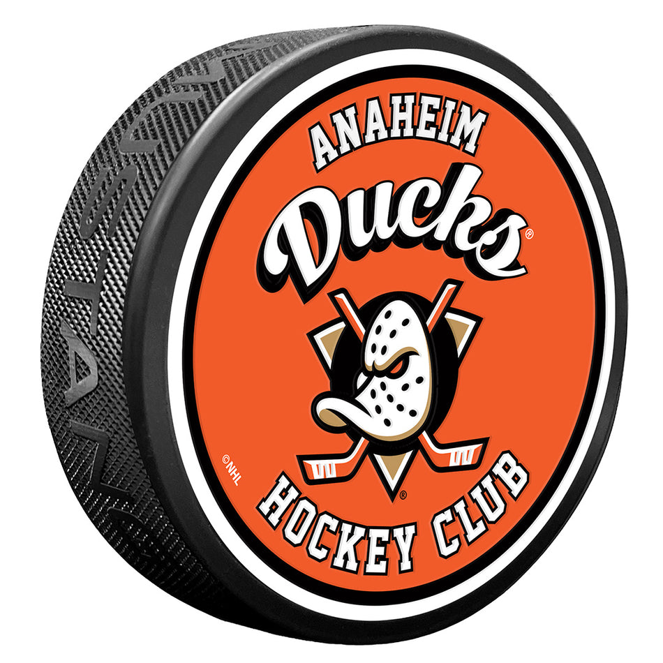Levně Puk Anaheim Ducks NHL Retro Script