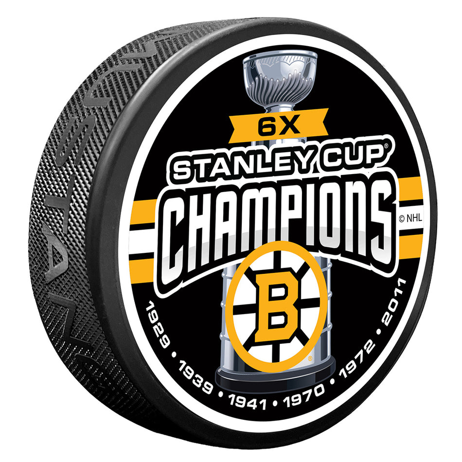 Levně Puk Boston Bruins NHL 6 TIME CHAMPS
