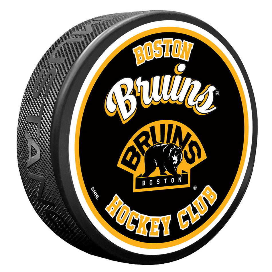 Levně Puk Boston Bruins NHL Retro Script