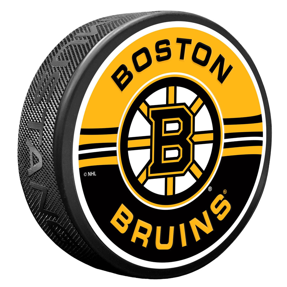 Levně Puk Boston Bruins NHL Half & Half