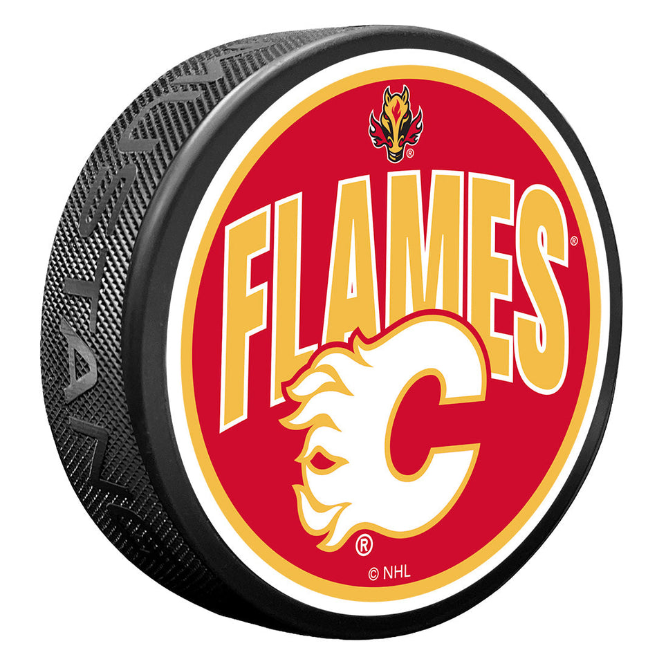 Levně Puk Calgary Flames NHL Wordmark