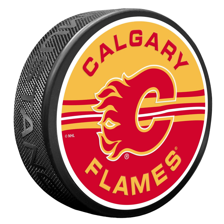 Levně Puk Calgary Flames NHL Half & Half