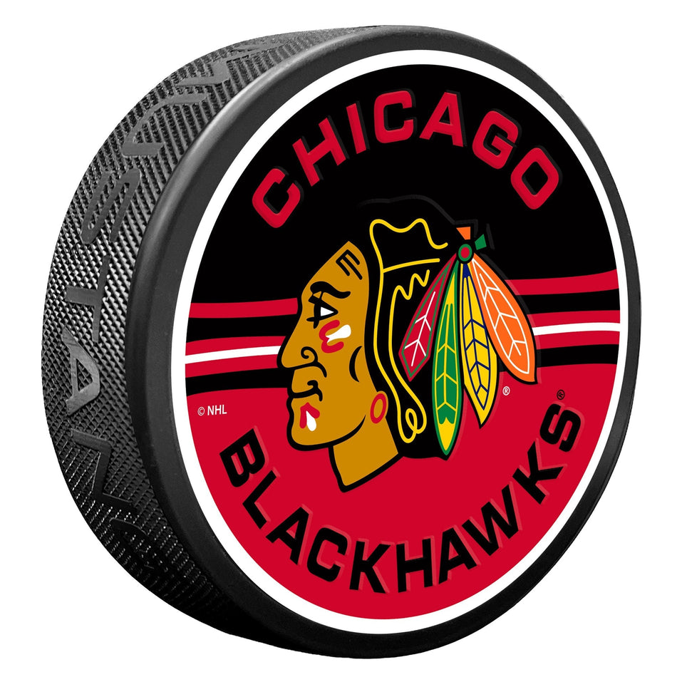 Levně Puk Chicago Blackhawks NHL Half & Half