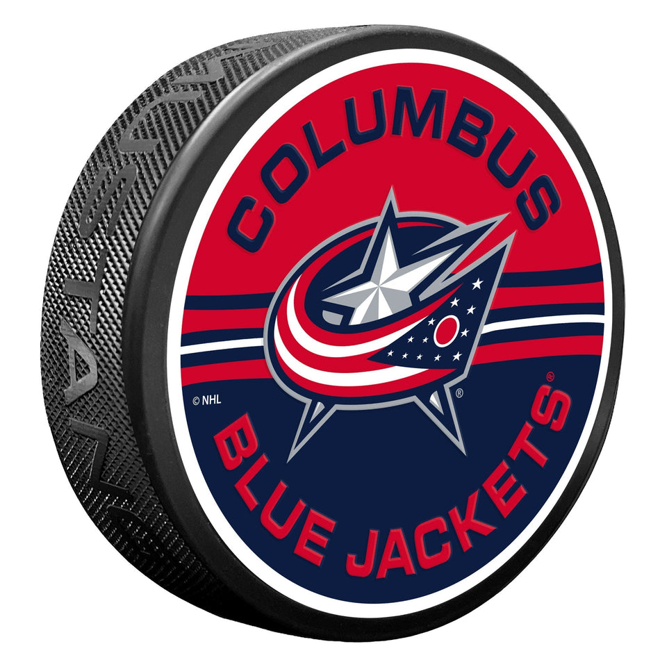 Levně Puk Columbus Blue Jackets NHL Half & Half