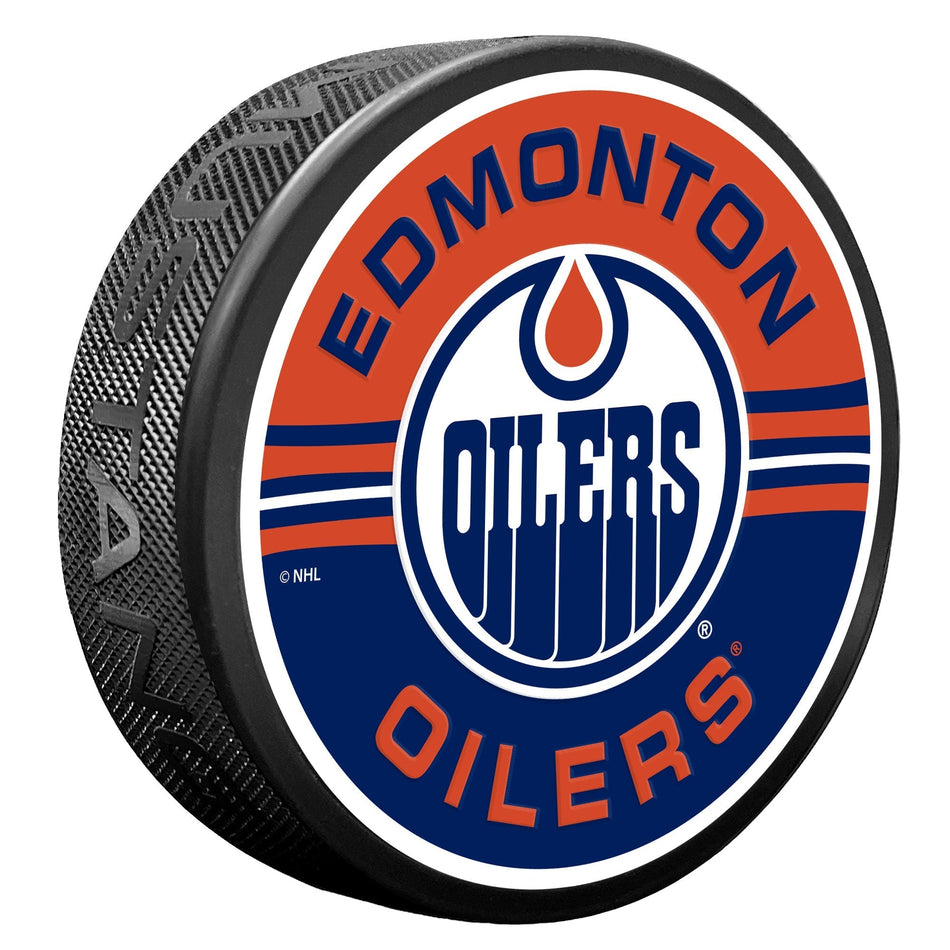 Levně Puk Edmonton Oilers NHL Half & Half