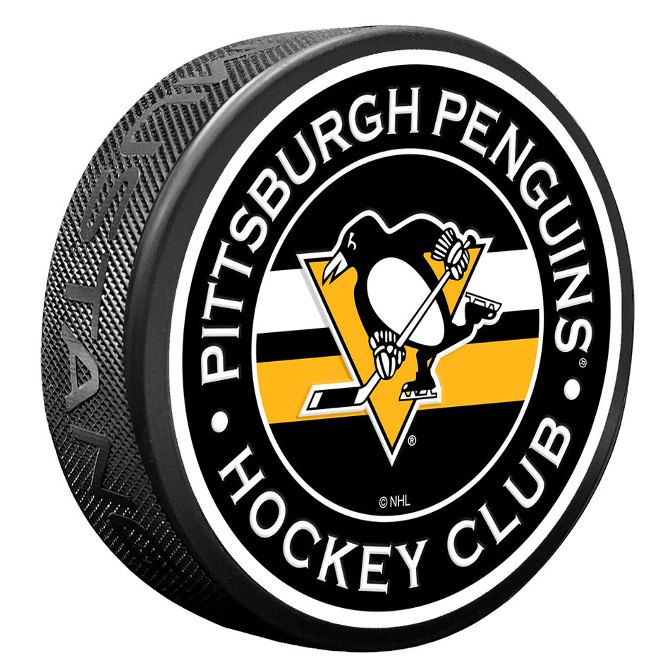 Levně Puk Pittsburgh Penguins NHL Stripe Design