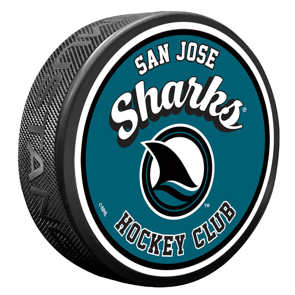 Levně Puk San Jose Sharks NHL Retro Script
