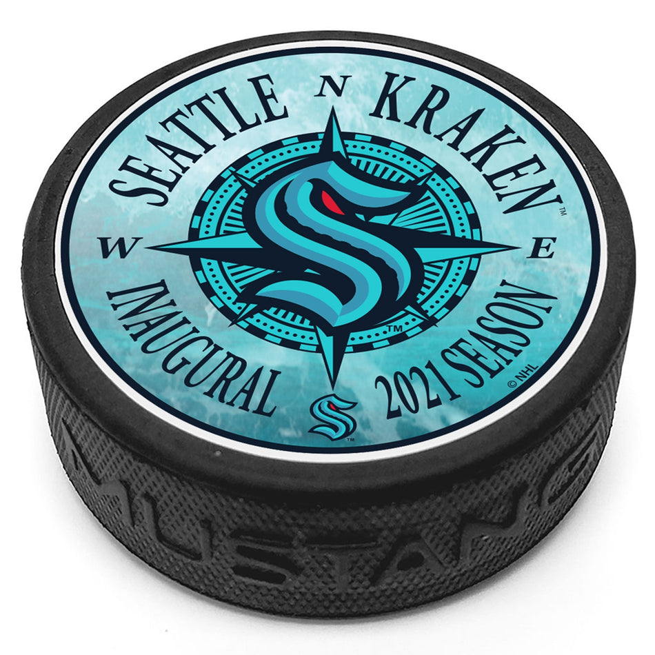 Mustang Puk Seattle Kraken NHL Nautical Compass Puck