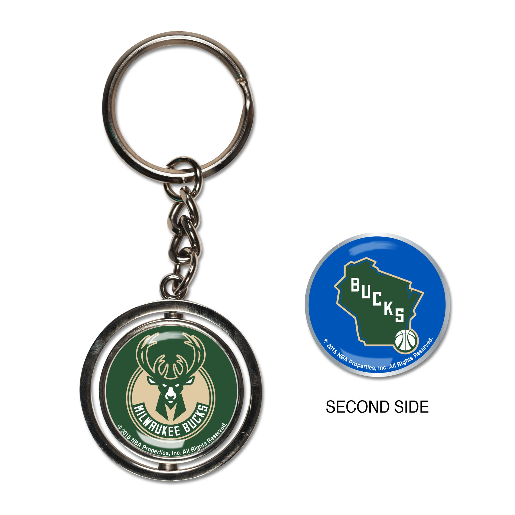 Přívěšek na klíče Milwaukee Bucks NBA Spinner Key Ring