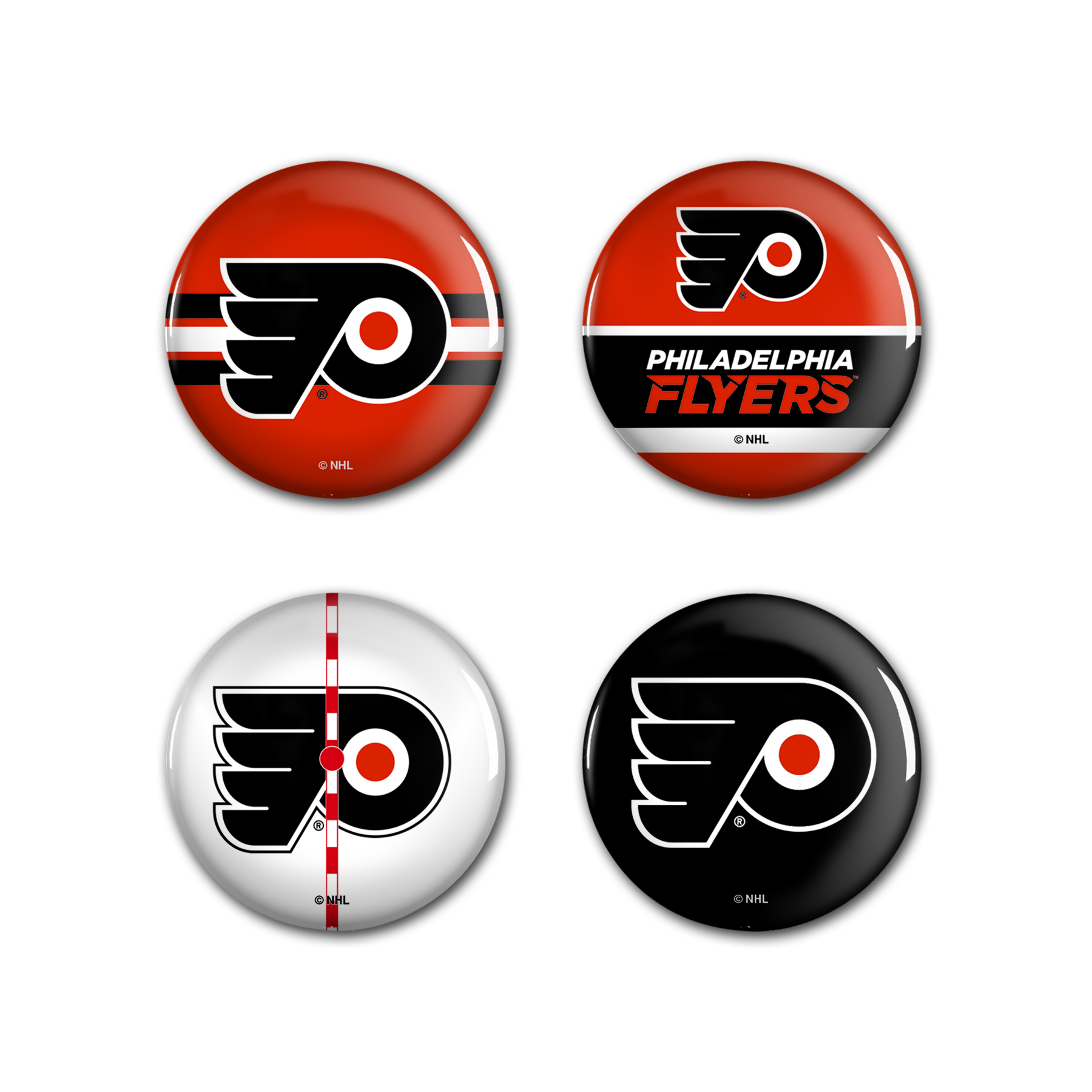 Levně Sada placek Philadelphia Flyers NHL Button 4 Pack
