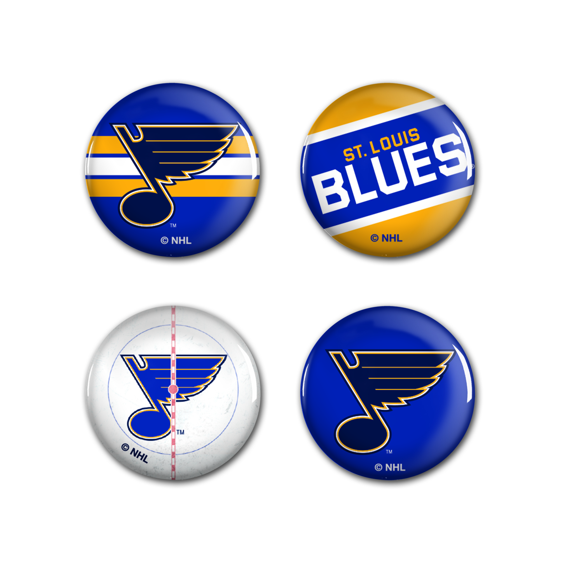 Levně Sada placek St. Louis Blues NHL Button 4 Pack