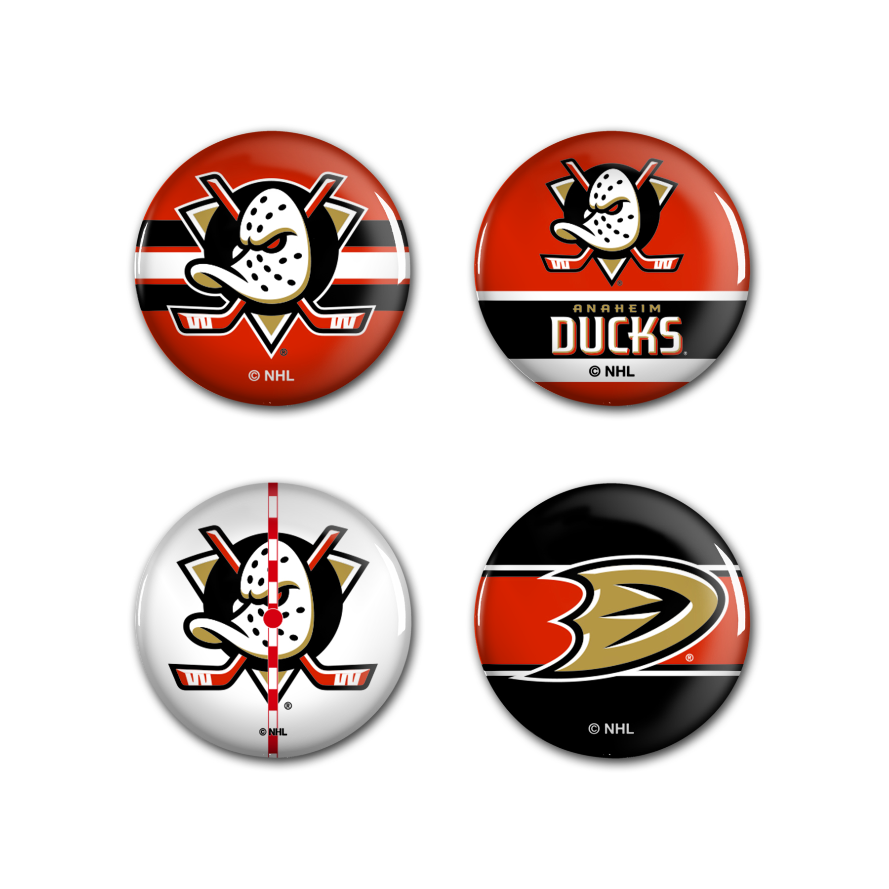 Levně Sada placek Anaheim Ducks NHL Button 4 Pack