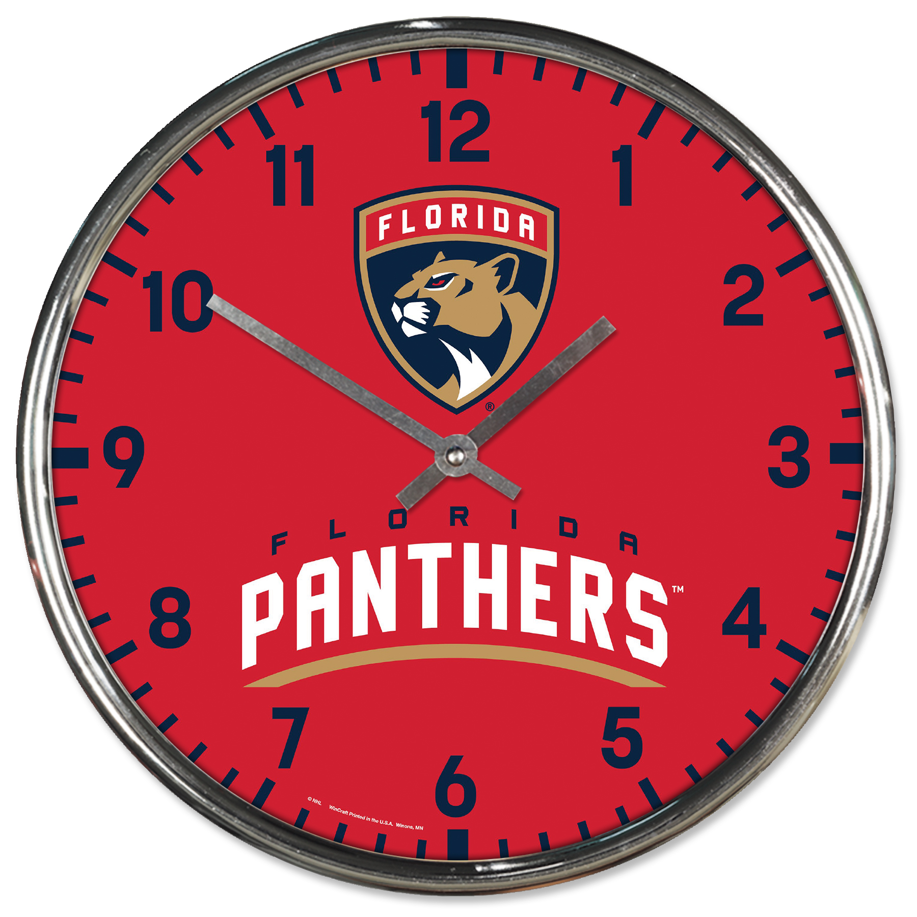 Hodiny Florida Panthers NHL Chrome Clock