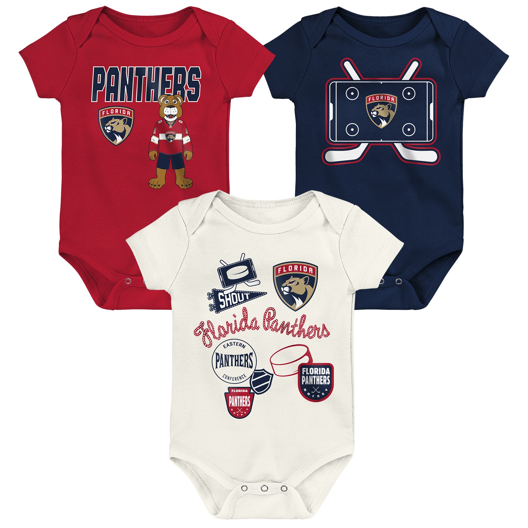 Dětské body Florida Panthers NHL Littlest Player 3Pk Creeper Se Velikost: 6 - 9 měsíců