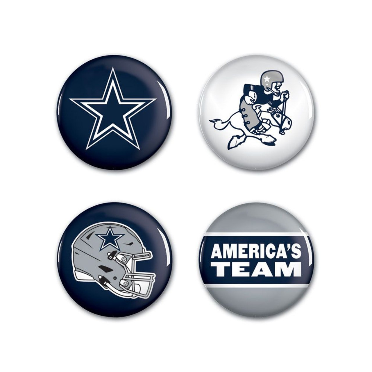 Sada placek Dallas Cowboys NFL Button 4 Pack