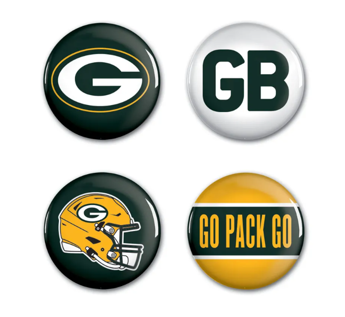 Sada placek Green Bay Packers NFL Button 4 Pack