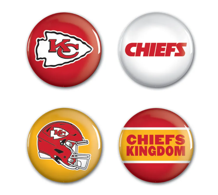 Sada placek Kansas City Chiefs NFL Button 4 Pack