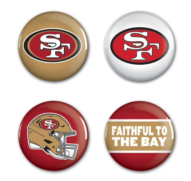 Sada placek San Francisco 49ers NFL Button 4 Pack
