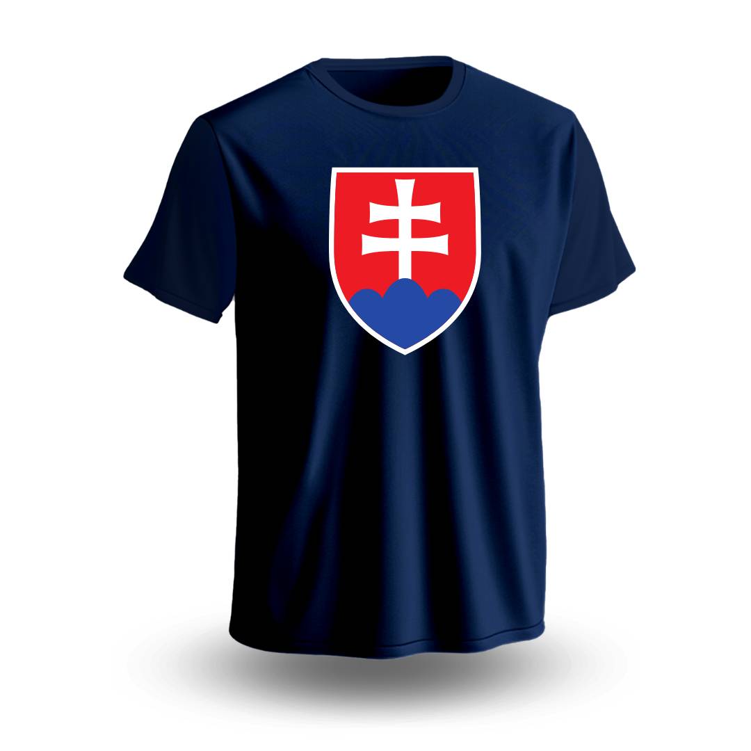 Levně Pánské tričko Slovakia National Emblem Navy