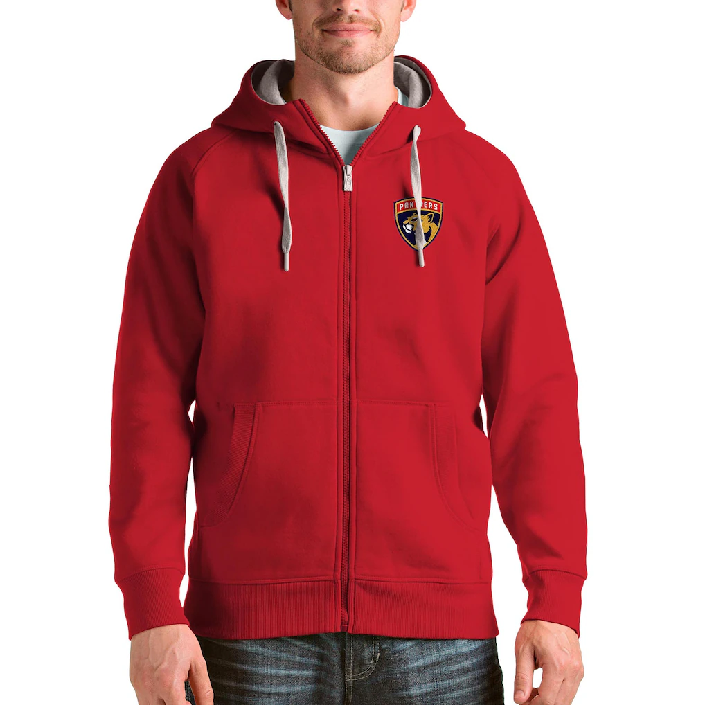 Pánská mikina Florida Panthers NHL Antigua Logo Victory Full-Zip Hoodie - Red Velikost: XXXL