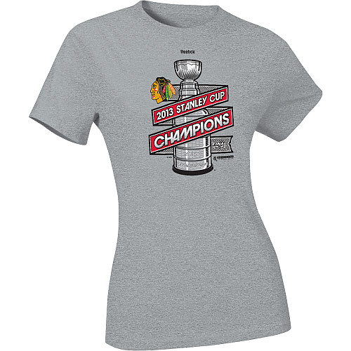 Reebok Dámské NHL Tričko Chicago Blackhawks 2013 Stanley Cup Champions Locker Room Velikost: S