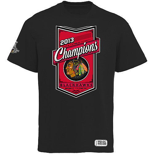 Rinkside NHL Tričko Chicago Blackhawks 2013 Stanley Cup Champions černé Velikost: S