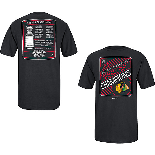 Reebok NHL Tričko Chicago Blackhawks 2013 Stanley Cup Champions Roster Velikost: S