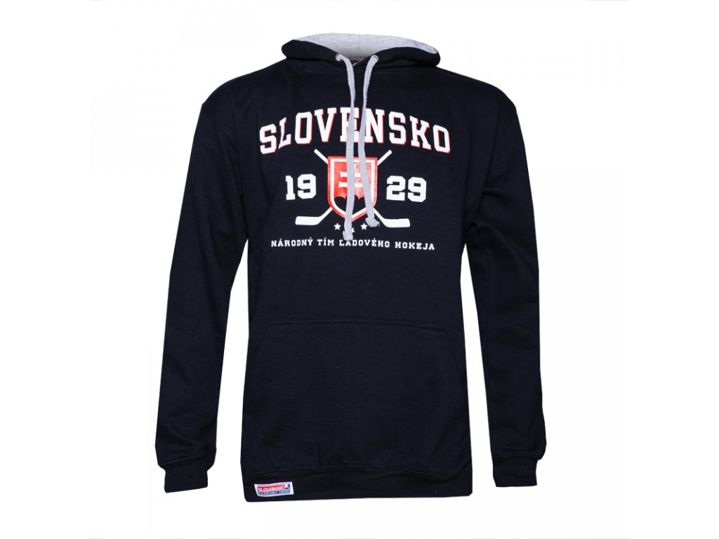 Levně Pánská mikina s kapucou SLOVENSKO 1929 NAVY