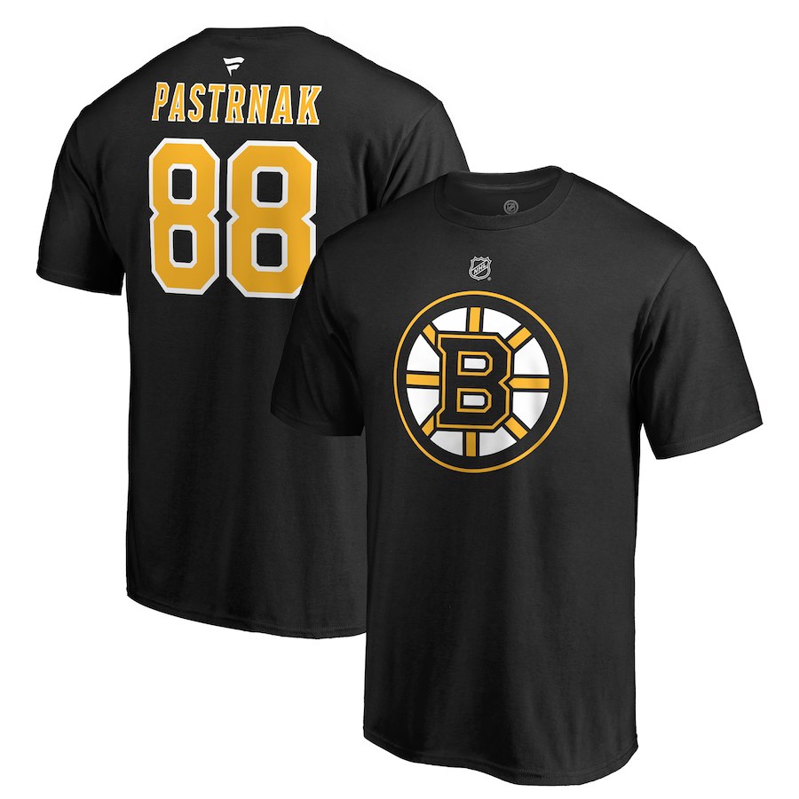 Levně Pánské tričko David Pastrňák #88 Boston Bruins NHL Stack Logo Name & Number