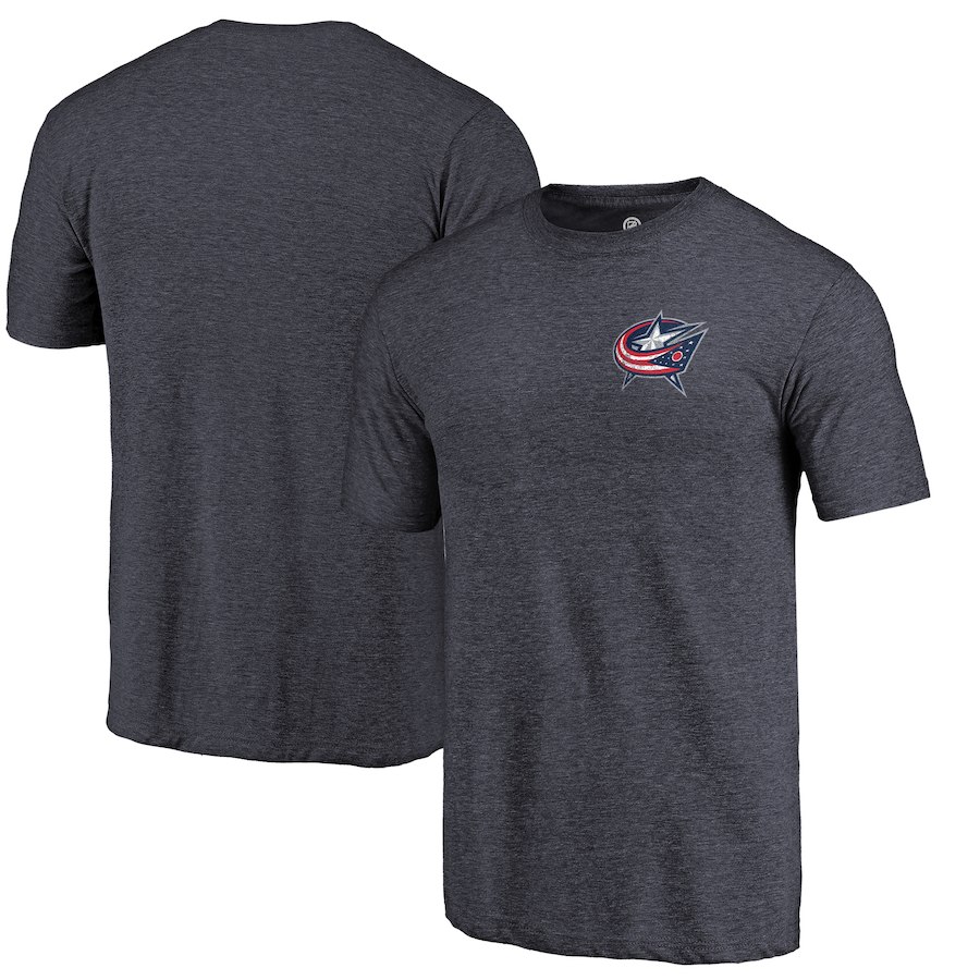 Pánské tričko Columbus Blue Jackets NHL Primary Logo Left Chest Distressed Tri-Blend Velikost: M
