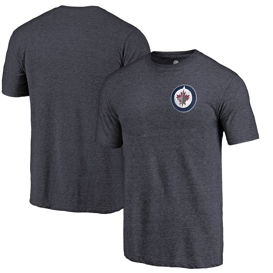 Levně Pánské tričko Winnipeg Jets NHL Primary Logo Left Chest Distressed Tri-Blend
