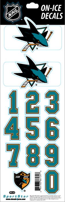 Sport Star Samolepky na helmu San Jose Sharks NHL Decals