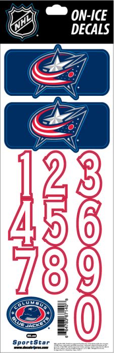 Sport Star Samolepky na helmu Columbus Blue Jackets NHL Decals Navy