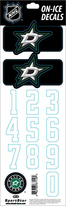 Sport Star Samolepky na helmu Dallas Stars NHL Decals Black