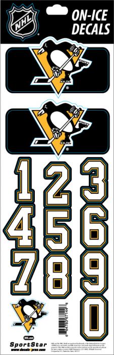 Sport Star Samolepky na helmu Pittsburgh Penguins NHL Decals Black