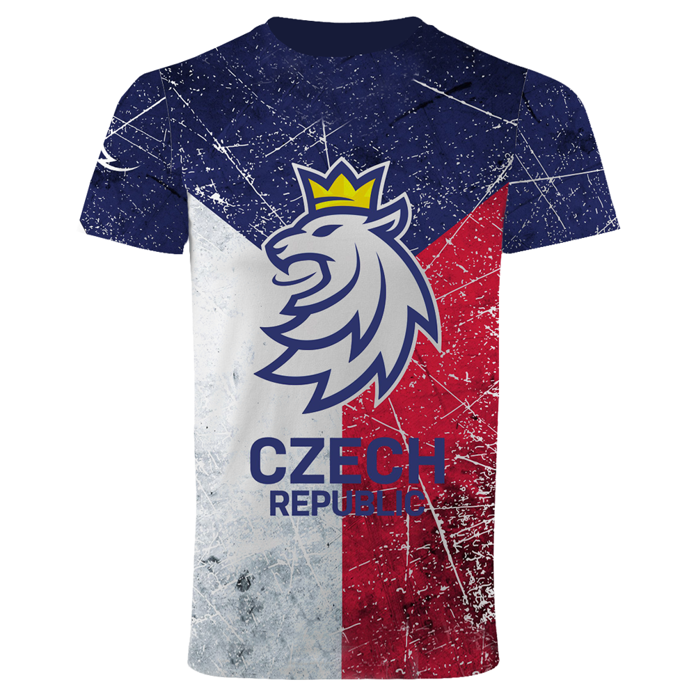 Levně Pánské tričko sublimované logo lev Český hokej