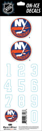 Sport Star Samolepky na Helmu New York Islanders NHL Decals White