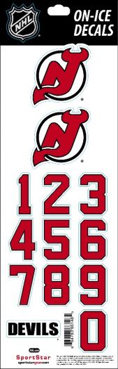 Levně Samolepky na helmu New Jersey Devils NHL Decals Red