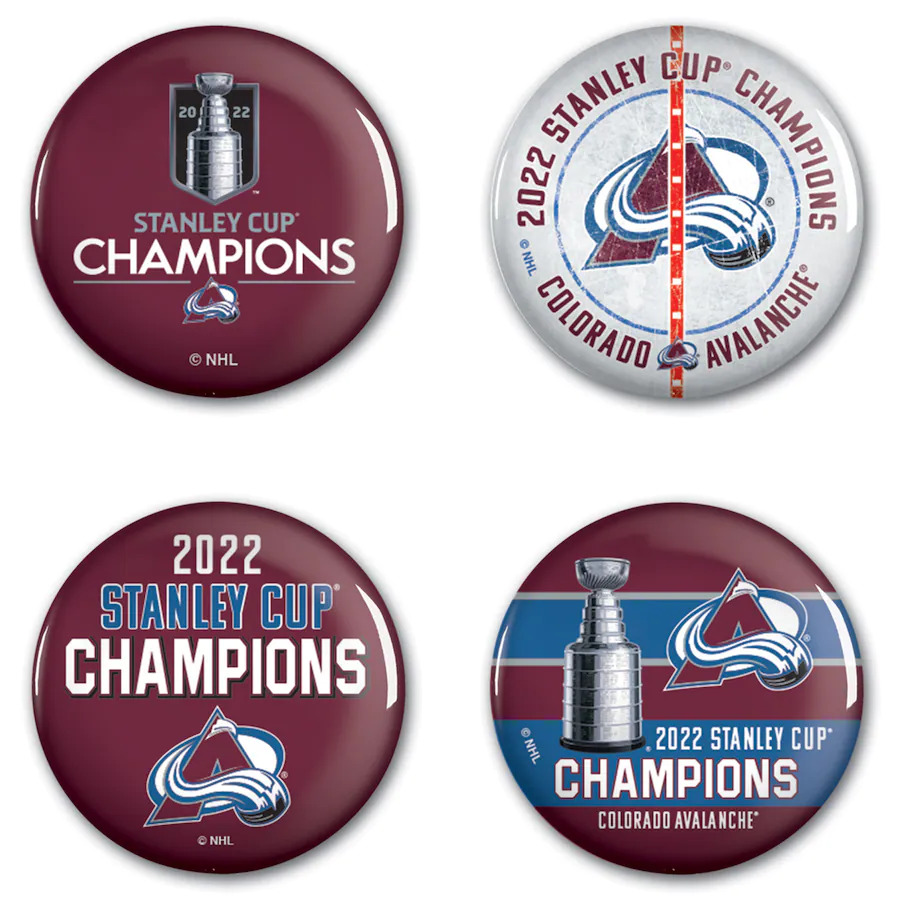 Levně Sada placek Colorado Avalanche NHL 2022 Stanley Cup Champions 4-Pack Button Set