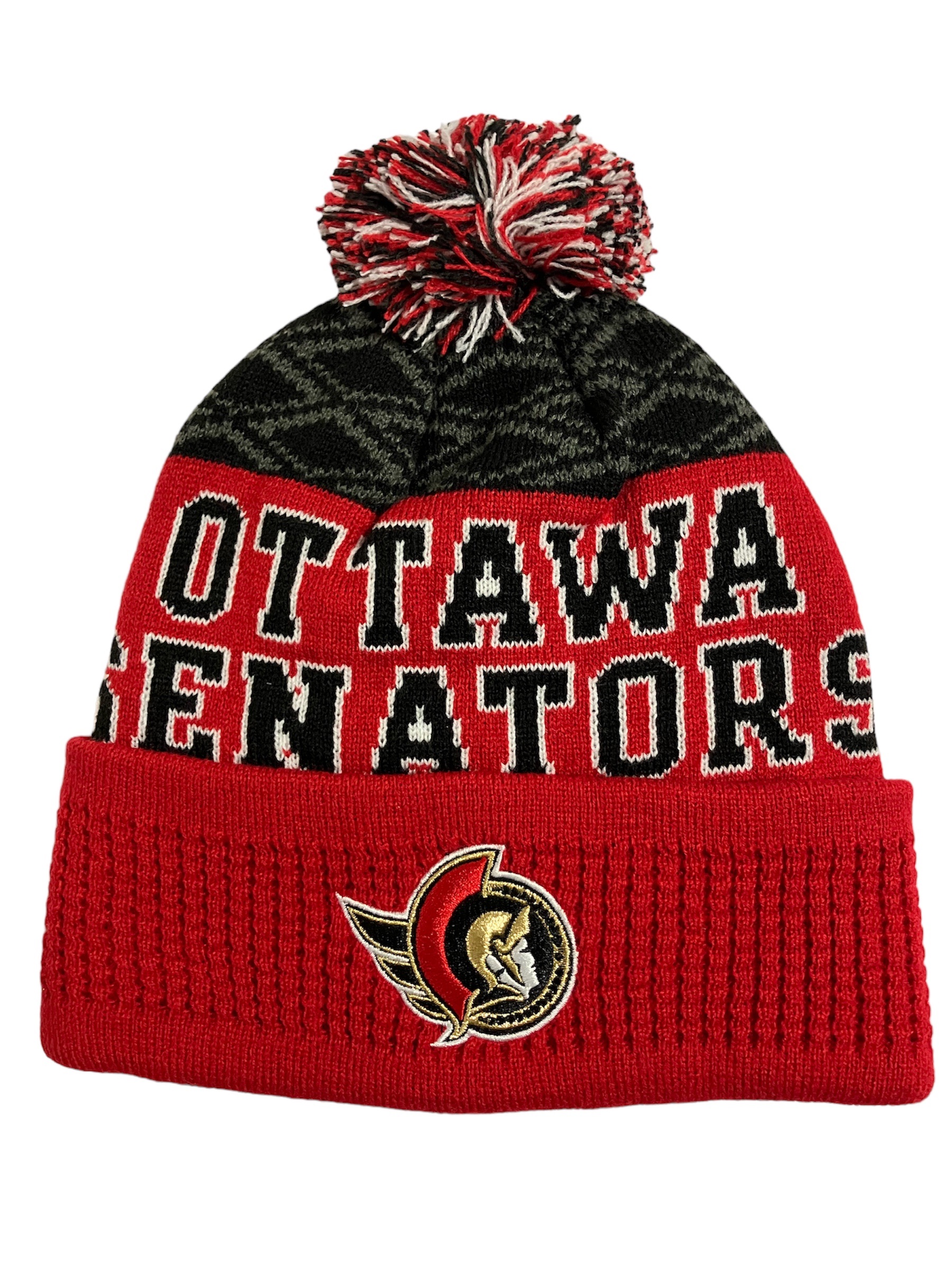 Levně Dětská zimní čepice Ottawa Senators NHL Puck Pattern Cuffed