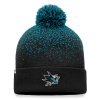 Pánská zimní čepice San Jose Sharks NHL Iconic Gradiant Beanie Cuff with Pom Black-Active Blue